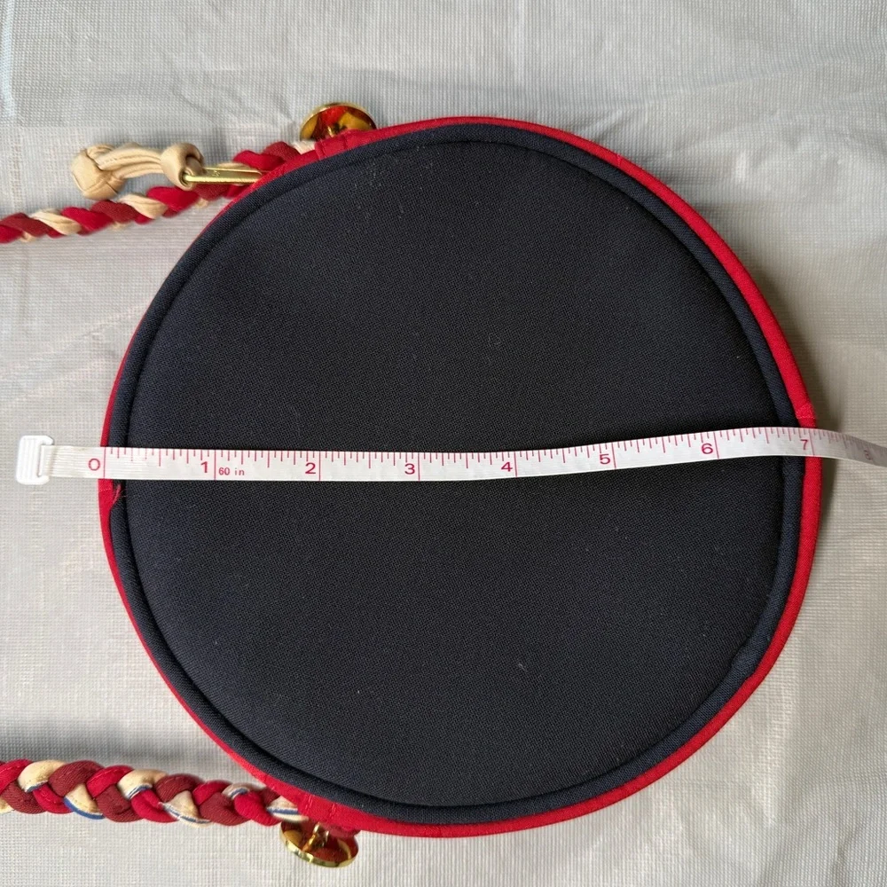 HP ❤️ Round Crossbody Bag made with Upcycyled Cathay Pacific Uniform - Picture 10 of 10